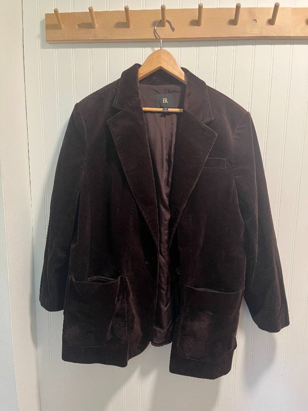 Banana Republic-Dark Chocolate Brown Corduroy Blazer-US 20